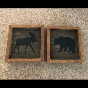 Wooden framed animal prints